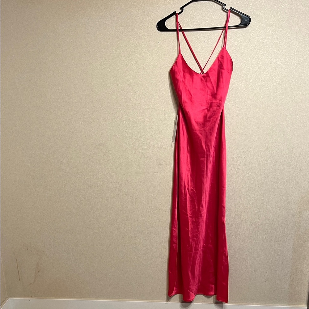Topshop Fuchsia Satin Formal Dress